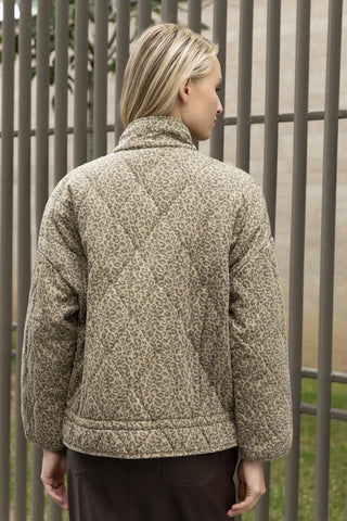 Leopard Stepp-Blouson