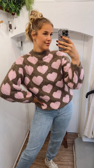 Herz Feinstrick Pullover