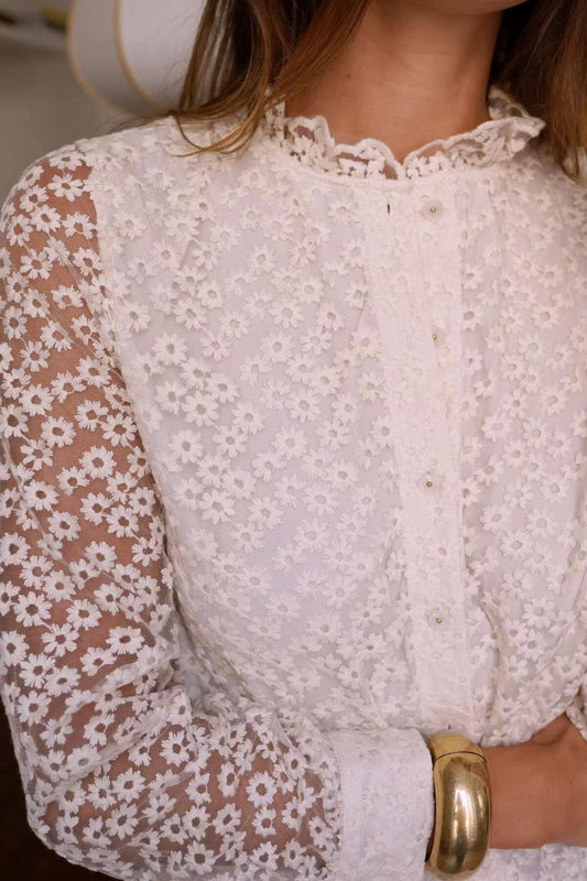 Bluse mit transparenten Rücken