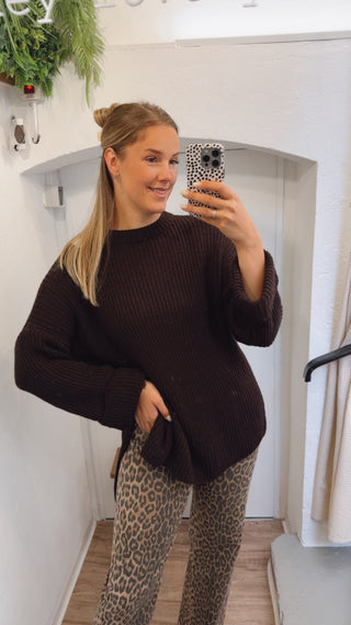 Grobstrick Pullover Choco