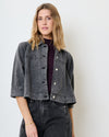 Cropped Denim Jacke mit 3/4-Ärmeln