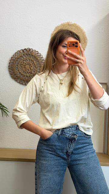 Longsleeve mit Nieten-Details