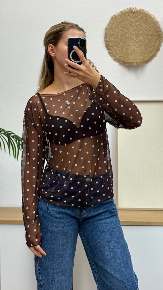Mesh Longsleeve Dots Oversized