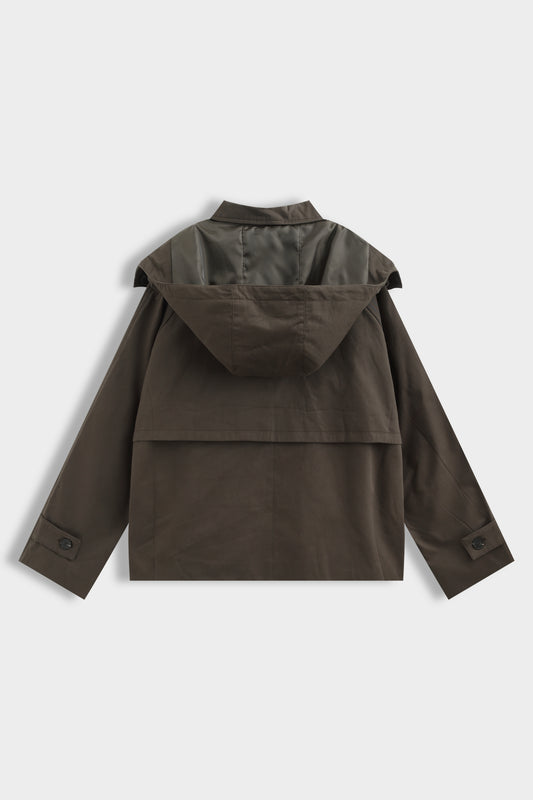 Short Trench Jacket – Chocolate Brown