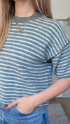 Stripe Pullover kurzarm