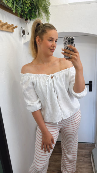 Musselinbluse mit Schleifen
