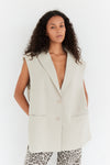 Oversized Blazer-Weste in Beige