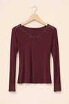 Kaschmir Longsleeve mit Spitze