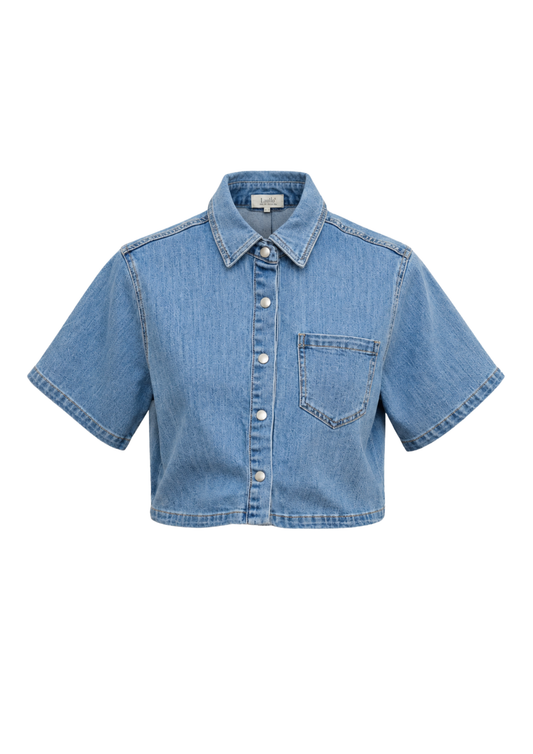 Jeans Hemd crop kurzarm