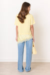 T-Shirt mit Spitze gelb