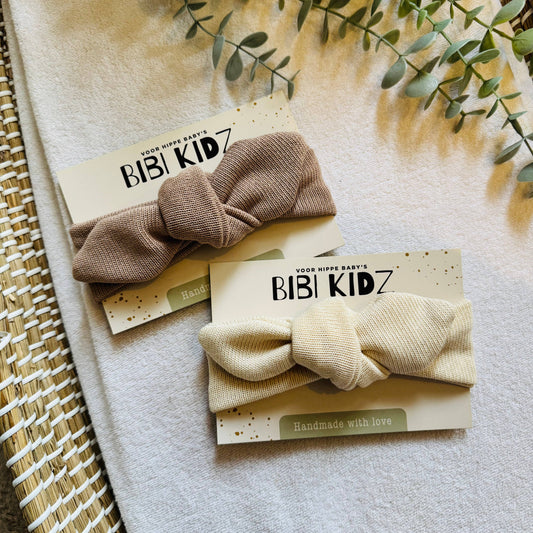 Haarband Baumwolle Natur/Dunkel Beige: Dunkelbeige