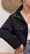 Leo-Blouson in Dunkelgrau/Schwarz