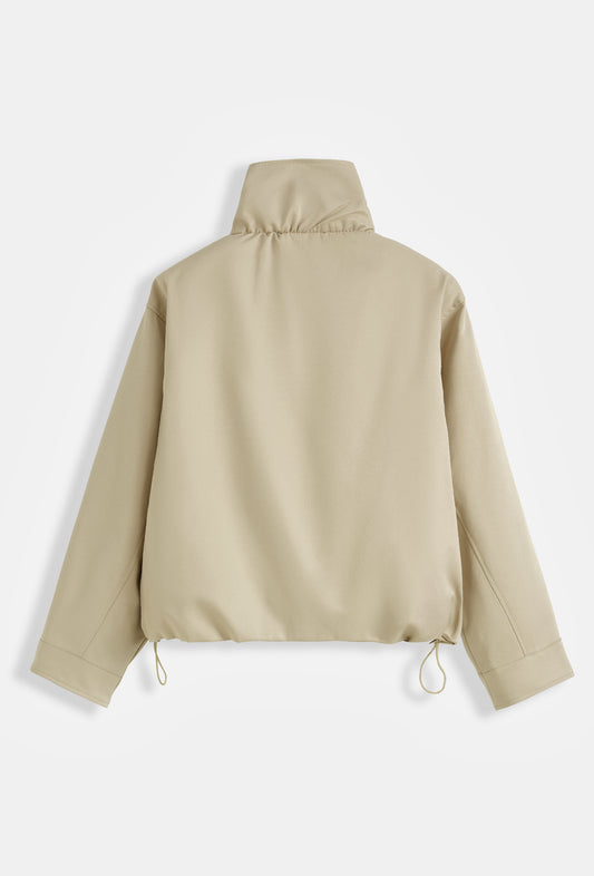 High Collar Jacket – Beige
