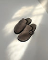 Clog Velour Teddy Bold - charcoal