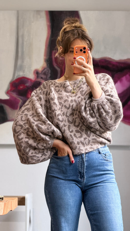 Leo Strickpullover mit Ballonärmeln