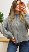 Kuschelige Grobstrickjacke mit Reißverschluss