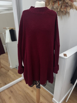 Grobstrick Pullover Bordeaux