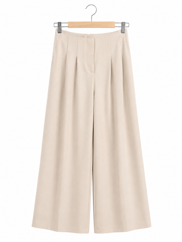 Culotte beige weites Bein