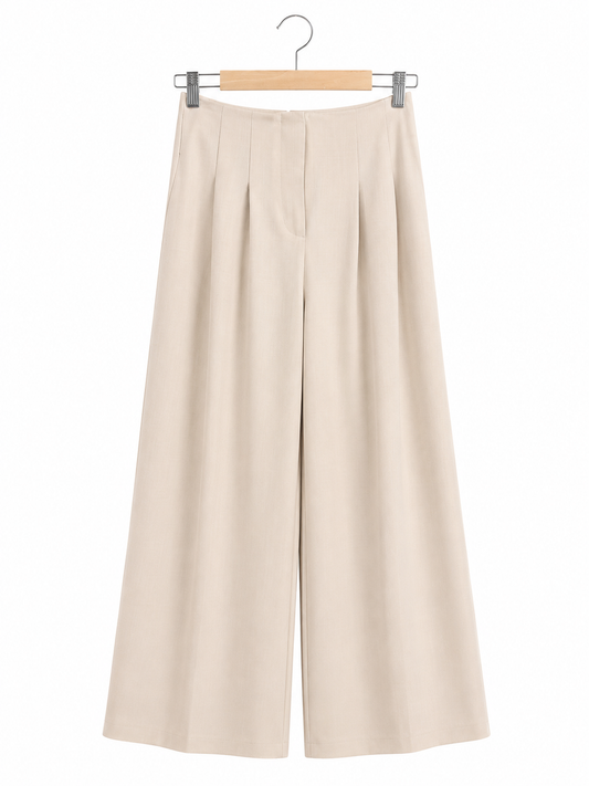 Culotte beige weites Bein