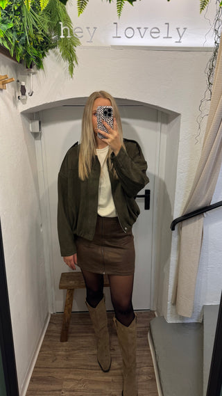 Oversize Kunstlederjacke mit Ballon-Silhouette
