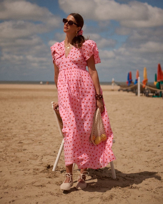 Polka Dots Kleid rosa