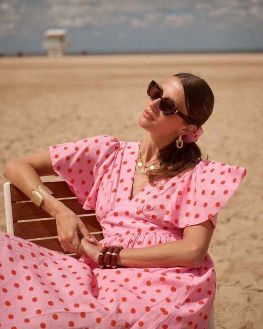 Polka Dots Kleid rosa