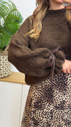 Strickpullover mit Spitzenschleife