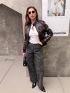Dark Camouflage Wide Leg Jeans