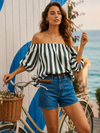 Off Shoulder Bluse Stripe
