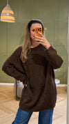 Long Grobstrick Pullover