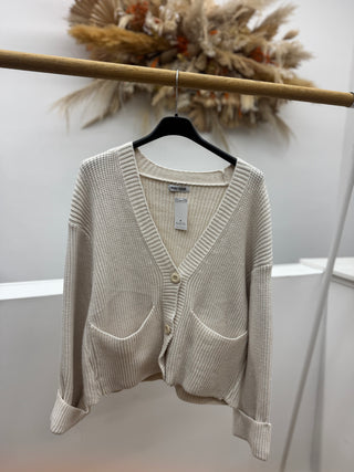 Cardigan Grobstrick creme