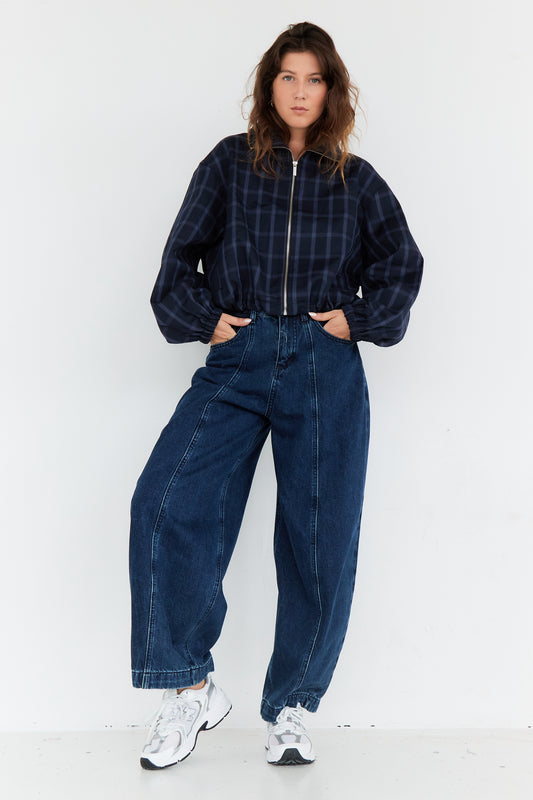 Karierte Blouson Jacke
