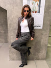 Dark Camouflage Wide Leg Jeans