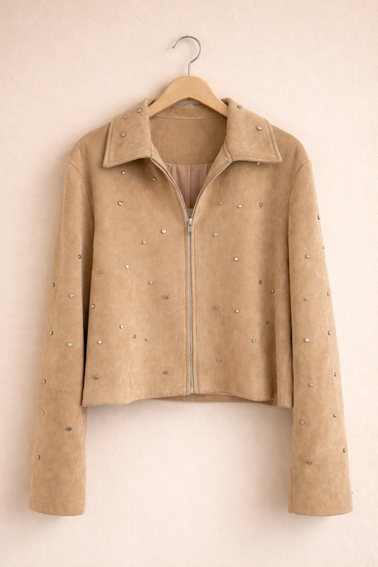 Nieten Wildlederoptik Jacke