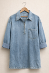 Oversized Denimkleid mir Reißverschluss und Kragen