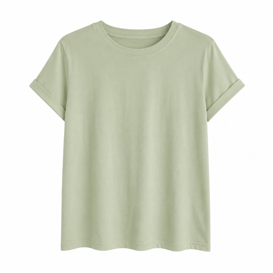 Basic Shirt gekrempelter Arm