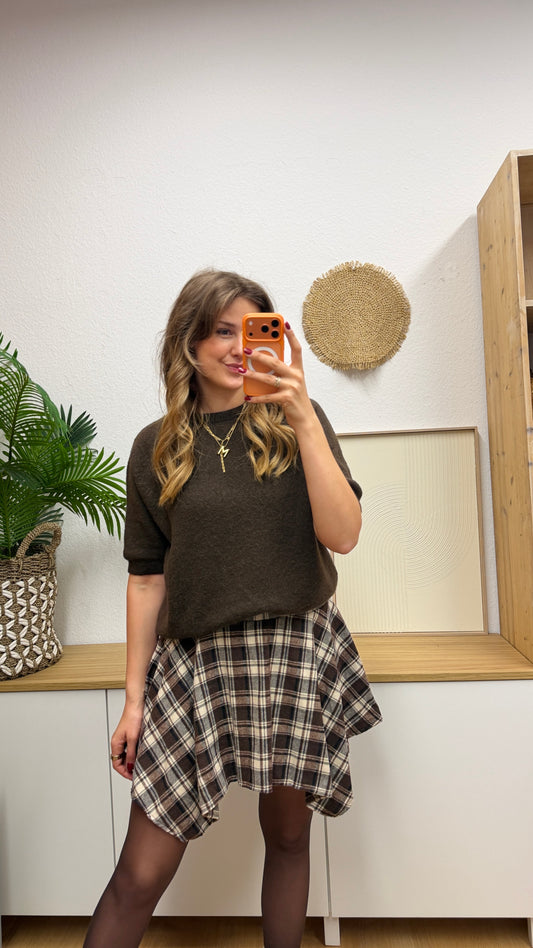 Karo Rock mit eingenähter Hose