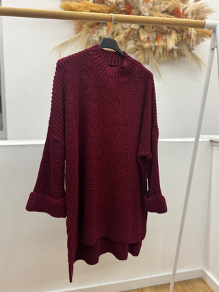 Grobstrick Pullover Bordeaux