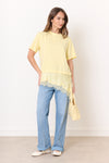 T-Shirt mit Spitze gelb