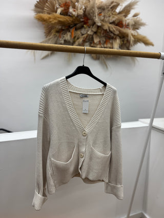 Cardigan Grobstrick creme