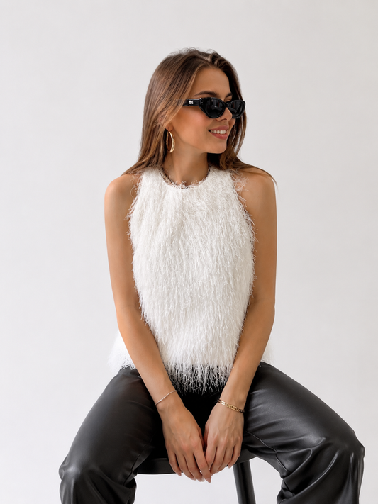 Flauschiges Fransenshirt