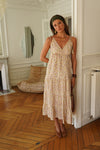Stufen-Maxikleid mit floralem Allover-Print