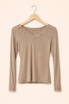 Kaschmir Longsleeve mit Spitze
