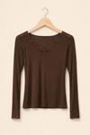 Kaschmir Longsleeve mit Spitze