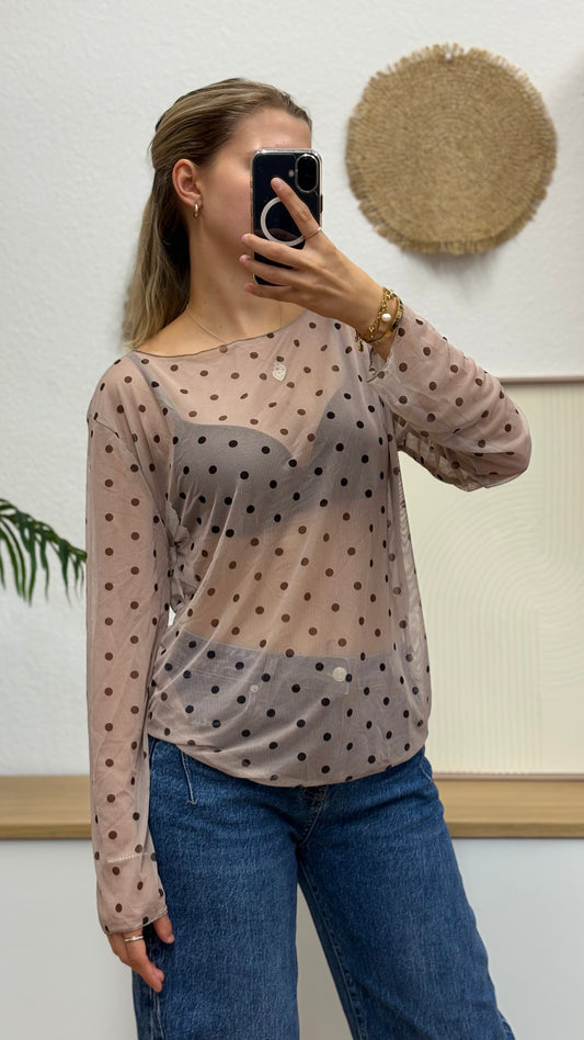 Mesh Longsleeve Dots Oversized