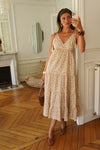 Stufen-Maxikleid mit floralem Allover-Print