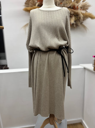 Feinstrick Kleid beige