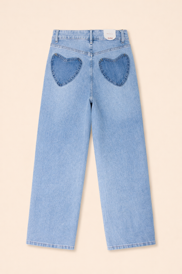 Straight Leg Jeans mit Herz