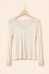 Kaschmir Longsleeve mit Spitze