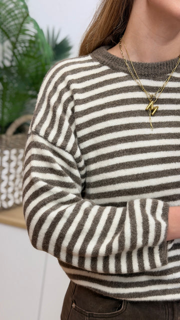 Stripe Pullover langarm